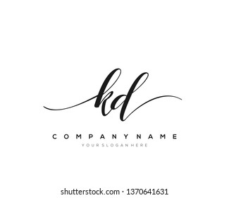 KD handwriting initial  logo vector