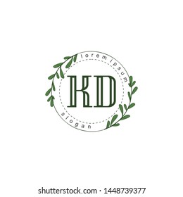 KD Initial beauty floral logo template