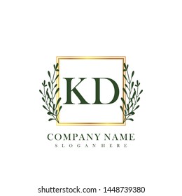 KD Initial beauty floral logo template
