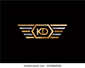 KD initial box shape Logo designs template