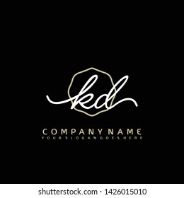 KD Initial handwriting logo concept