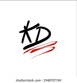 KD initial handwriting logo for identity