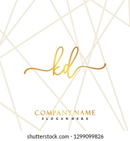 KD Initial Handwriting logo template vector