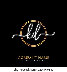 KD Initial Handwriting logo template vector