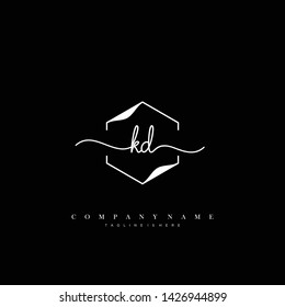 KD initial handwriting logo template vector