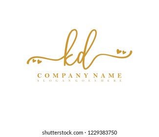 KD Initial handwriting logo vector