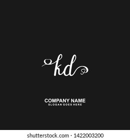 KD Initial handwriting logo vector