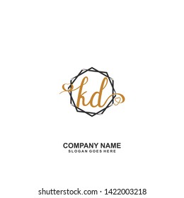 KD Initial handwriting logo vector
