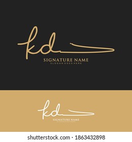 KD Initial letter handwriting and signature logo.