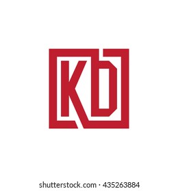 KD initial letters looping linked square logo red