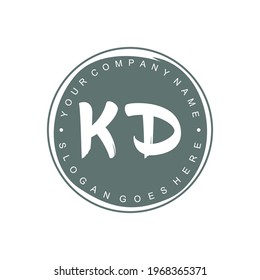 KD Initial logo Branding Brush wedding business