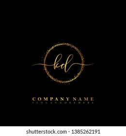 KD Initial luxury handwriting logo vector
