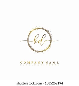 KD Initial luxury handwriting logo vector