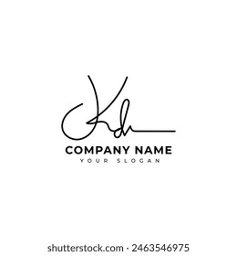 kd Initial signature logo vector design
