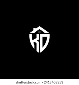KD initials premium shield logo monogram with home designs modern templates