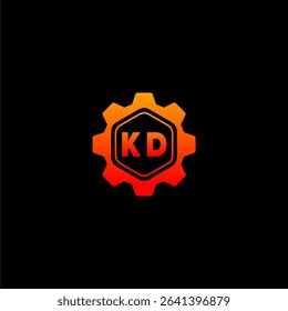 KD Initials Tech Logo Vector Art Icons and Graphics