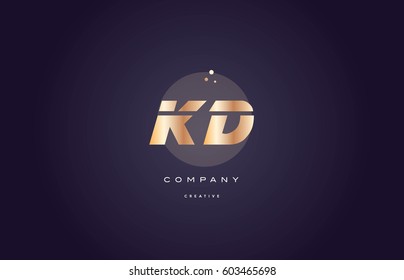 kd k d  gold yellow golden metal metallic bold luxury product modern creative gradient alphabet company logo design vector icon template