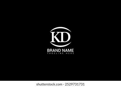 KD letter logo design on black background. KD creative initials letter logo concept. KD unique design