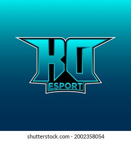 KD Logo ESport Gaming Initial with Blue Light Color design vector template