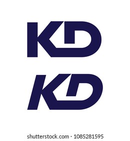 KD logo initial letter design template vector 