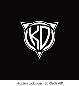 KD Logo monogram isolated with circle shape and three arrow design template