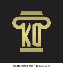 KD Logo monogram with pillar style design template with gold colors