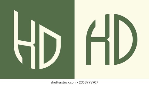 KD modern initial letter logo design vector bundle. It will be suitable for which company or brand name start those initial.