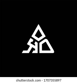 KD monogram logo with 3 pieces shape isolated on triangle design template