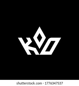 KD monogram logo with crown shape luxury style design template