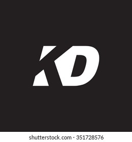 KD negative space letter logo black background