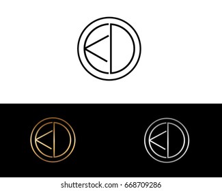 KD round circle shape initial letter logo

