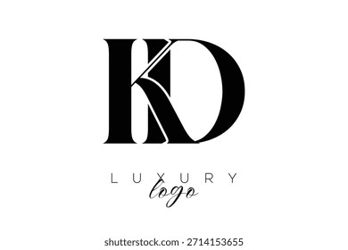 KD Serif Letter Monogram Typography Logo for Elegant Premium Branding Identity