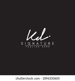 KD Signature Logo - Handwritten Logo for Initial Letter K and D