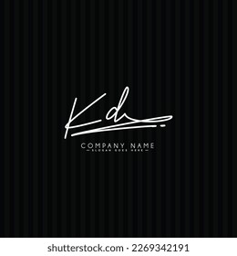 KD Simple Signature Logo - Handwritten Vector Template for K and D Logo