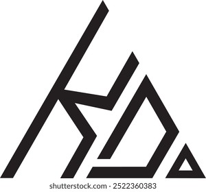 KD Triangle shape logo design, icon, symbol, vector file 