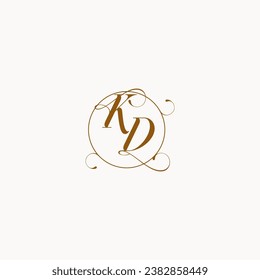 KD uniquely wedding logo symbol of your marriage and you can use it on your wedding stationary