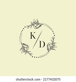 Kd Wedding Initial Logo Letters High Stock Vector (Royalty Free ...