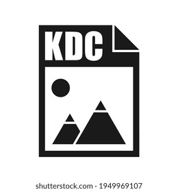 Icono de archivo KDC, estilo de diseño plano