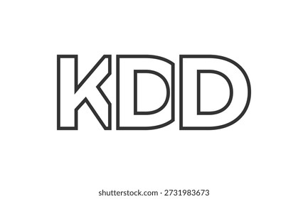 KDD logo design template with strong and modern bold text. Initial based vector logotype featuring simple and minimal typography. Trendy company identity ideal for businesses brand presence.