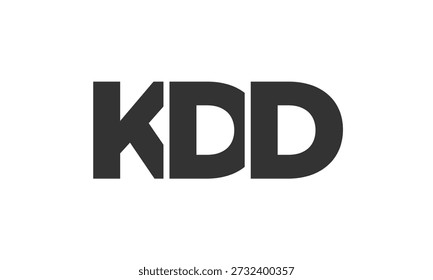 KDD logo design template with strong and modern bold text. Initial based vector logotype featuring simple and minimal typography. Trendy company identity ideal for businesses brand presence.