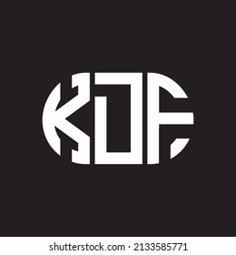 KDF letter logo design on black background. KDF creative initials letter logo concept. KDF letter design.
