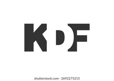 Diseño del logotipo de KDF. Letra inicial K D F estilo de letra en negrita para startups tecnológicas, consultoría, marca corporativa. Nombre creativo de la empresa, titulares de la tipografía, identidad, logotipo de moda. Ilustración vectorial.