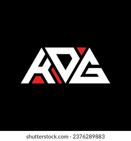 KDG triangle letter logo design with triangle shape. KDG triangle logo design monogram. KDG triangle vector logo template with red color. KDG triangular logo Simple, Elegant, and Luxurious design.