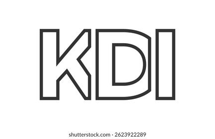 KDI logo design template with strong and modern bold text. Initial based vector logotype featuring simple and minimal typography. Trendy company identity ideal for businesses brand presence.