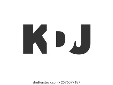 KDJ logo design. Initial letter K D J bold font style for tech startups, consulting, corporate branding. Creative company name, headlines typography identity, trendy logotype. Vector illustration.