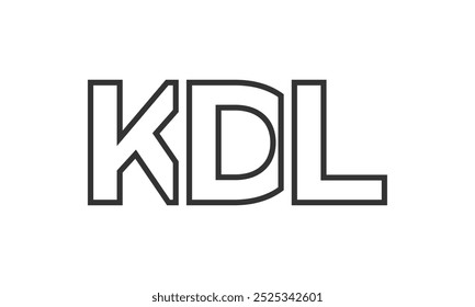 KDL logo design template with strong and modern bold text. Initial based vector logotype featuring simple and minimal typography. Trendy company identity ideal for businesses brand presence.