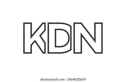 KDN logo design template with strong and modern bold text. Initial based vector logotype featuring simple and minimal typography. Trendy company identity ideal for businesses brand presence.