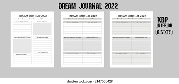 KDP Dream Journal Planner 2022 And Amazon Kdp Dream Journal Planner