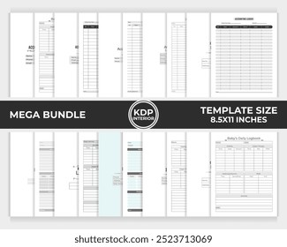 KDP livro de contabilidade pacote interior, livro de registro de cuidados para bebês design de modelo exclusivo