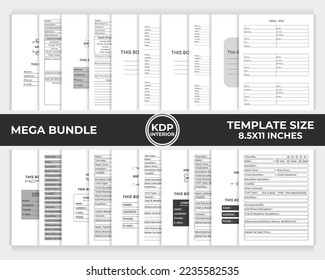 Libreta de direcciones de paquetes interiores de KDP, cuaderno de registro de caminatas y cuaderno de observación de aves diseño de plantillas único